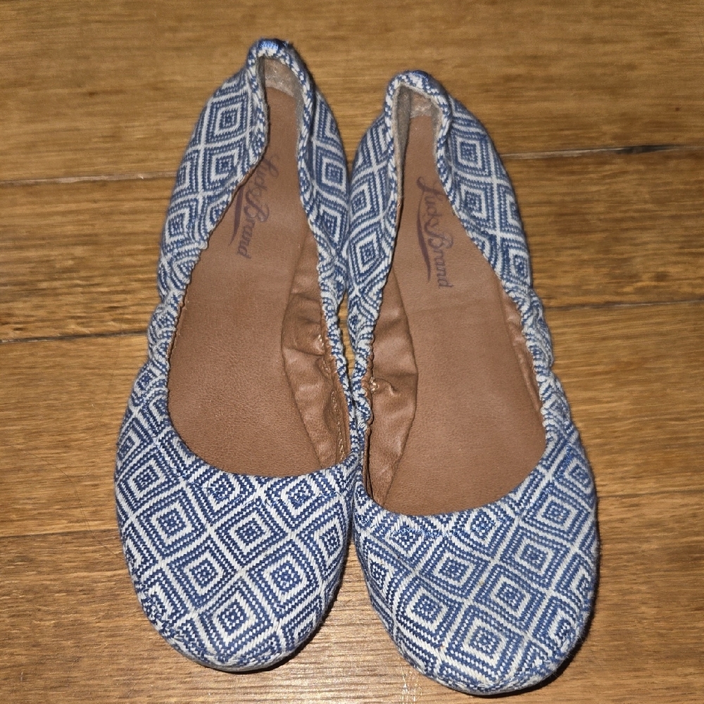 Lucky Brand Blue Geometric Flats